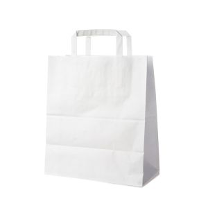 Papírové tašky 26x14x32 cm, bílé 50 ks