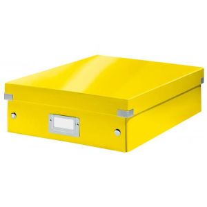 Střední organizační krabice Click &amp; Store žlutá
