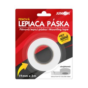 Lepicí páska oboustranná pěnová JUNIOR 19 mm x 3 m