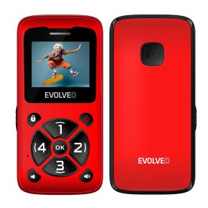 EVOLVEO EasyPhone ID, mobilný telefón pre seniorov, červená EP-400-IDR