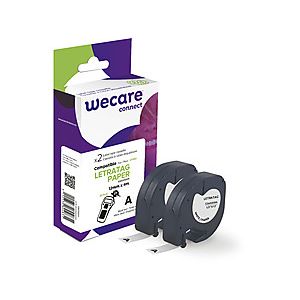 WECARE ARMOR páska kompatibilná s DYMO S0721510, Black/White, 2*12mm*4m K80006W4