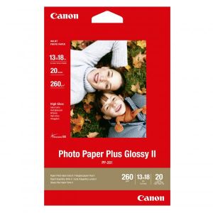 Canon Photo Paper Plus Glossy, PP-201 5x7, fotopapír, lesklý, 2311B018, bílý, 13x18cm, 5x7", 265 g/m2, 20 ks, inkoustový