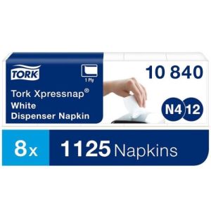 Papírové ubrousky 1-vrstv. TORK Xpressnap Snack. bílé N4 (1125ks)