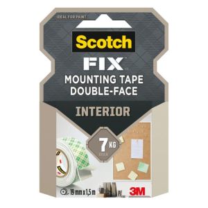 Scotch® Oboustranná montážní páska do interiéru, 19 mm x 1,5 m