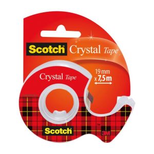 Lepicí páska křišťálově čirá Scotch, 19 mm x 7,5 m, 1 role v zásobníku