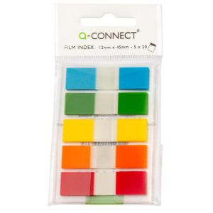 Záložky Q-CONNECT fóliové 12x43mm, 5x26 lístků