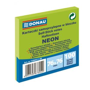 Bloček Donau neonový 76x76 mm zelený