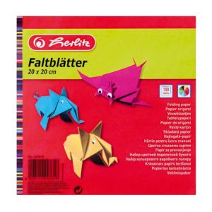 Barevný papír Herlitz 100 listů 10 barev 20x20cm 60g