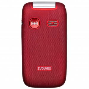 EVOLVEO EasyPhone FS, vyklápací mobilný telefón 2.8" pre seniorov s nabíjacím stojanom (červená farba EP-771-FSR