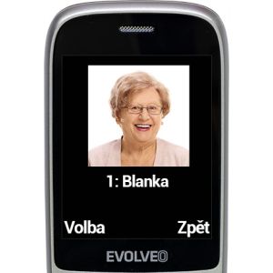 EVOLVEO EasyPhone FS, vyklápací mobilný telefón 2.8" pre seniorov s nabíjacím stojanom (červená farba EP-771-FSR