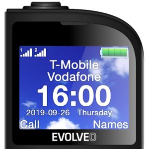 EVOLVEO EasyPhone FL, mobilný telefón pre seniorov s nabíjacím stojanom, čierna EP-801-FLB