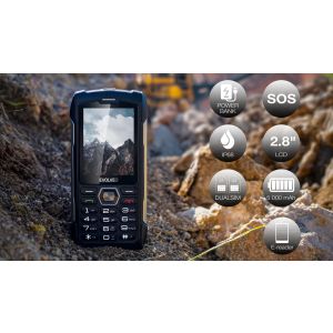 EVOLVEO StrongPhone H1, vodotesný odolný Dual SIM telefón, čierna-strieborná SGP-H1-BS