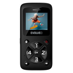 EVOLVEO EasyPhone ID, mobilný telefón pre seniorov, čierna EP-400-IDB