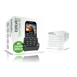 EVOLVEO EasyPhone XR, mobilný telefón pre seniorov s nabíjacím stojanom, čierna EP-601-XR-BK