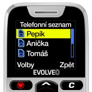 EVOLVEO EasyPhone, mobilný telefón pre seniorov s nabíjacím stojanom, biela EP-501-WH