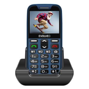 EVOLVEO EasyPhone XR, mobilný telefón pre seniorov s nabíjacím stojanom, modrá EP-601-XR-BL