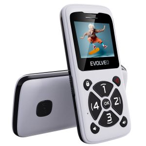 EVOLVEO EasyPhone ID, mobilný telefón pre seniorov, biela EP-400-IDW