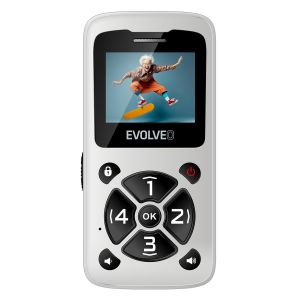 EVOLVEO EasyPhone ID, mobilný telefón pre seniorov, biela EP-400-IDW