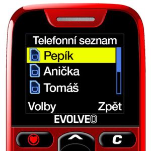 EVOLVEO EasyPhone, mobilný telefón pre seniorov s nabíjacím stojanom, červená EP-501-RD