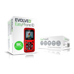 EVOLVEO EasyPhone ID, mobilný telefón pre seniorov, červená EP-400-IDR