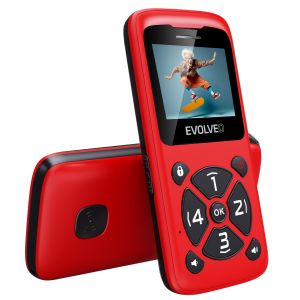 EVOLVEO EasyPhone ID, mobilný telefón pre seniorov, červená EP-400-IDR