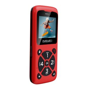 EVOLVEO EasyPhone ID, mobilný telefón pre seniorov, červená EP-400-IDR