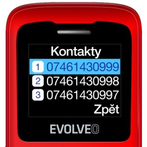 EVOLVEO EasyPhone ID, mobilný telefón pre seniorov, červená EP-400-IDR