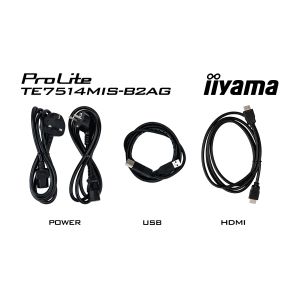 75" iiyama TE7514MIS-B2AG: IPS, 4K, USB-C, EDLÁ TE7514MIS-B2AG