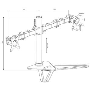 iiyama - dvojitý stolný stojan DS1002D-B1