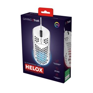 Trust Gaming GXT 928W Helox/Herná/Optická/Pre pravákov/6 400 DPI/Drôtová USB/Biela 25389