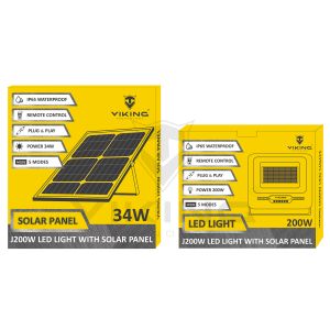 LED svetlo Viking J200W so solárnym panelom J200W