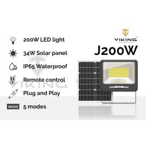 LED svetlo Viking J200W so solárnym panelom J200W