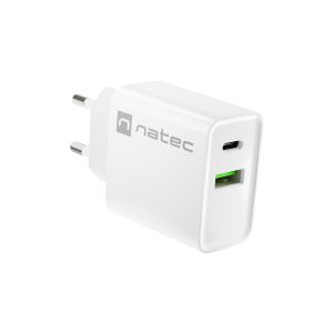 Univerzálna nabíjačka Natec RIBERA 20W 1X USB-A + 1X USB-C, biela NUC-2061