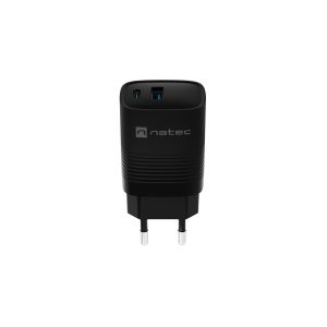 Univerzálna USB nabíjačka Natec RIBERA GaN 30 W, 1X USB-A, 1X USB-C, čierna NUC-2141