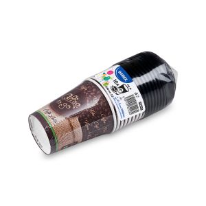 Papírový kelímek "Coffee to go" Ø80mm 280ml `M: 0,2L/8oz` + víčko černé [10 sad]