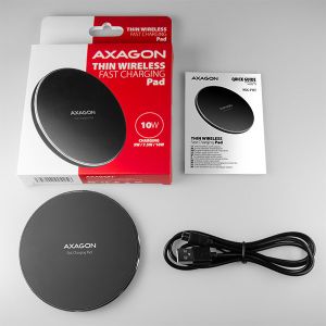 AXAGON WDC-P10T, tenká bezdrôtová rýchlonabíjačka, Qi 5/7.5/10W, micro USB WDC-P10T