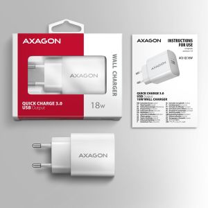 AXAGON ACU-QC18W, nabíjačka do siete 18W, 1x port USB-A, QC3.0/AFC/Apple, biela ACU-QC18W