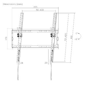 Držiak Brateck KL32-44T pre TV 32"-70" 45kg Slim polohovateľný nástenný BRKL3244T