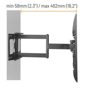 Výsuvný držiak Brateck LPA69-463D pre TV 32"-70" 45kg polohovateľný nástenný BRLPA69463D