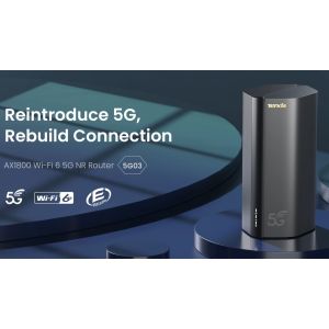 Tenda 5G03 Wi-Fi AX1800 5G NR/4G+ LTE router, 2x GWAN/GLAN, IPV6, VPN, Mesh, WPA3, NanoSIM, CZ App 75011954