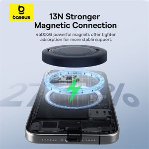 Baseus bezdrôtová nabíjacia magnetická podložka Simple Mini4 Qi2 15W čierna 6932172658427