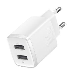 Baseus nabíjačka do siete Compact 2xUSB 10,5W biela 6932172606916