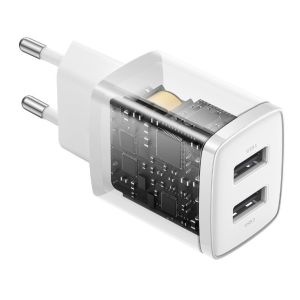 Baseus nabíjačka do siete Compact 2xUSB 10,5W biela 6932172606916