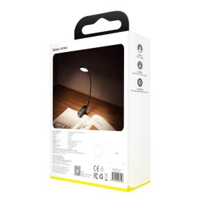 Baseus LED svetlo na čítanie s klipom 3W teplá biela (4000K) 6953156223523