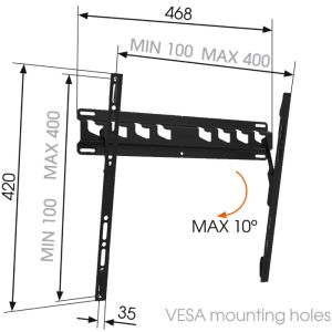 Vogel's MA 3010 nástenný LCD držiak, 32-65", náklon MA 3010