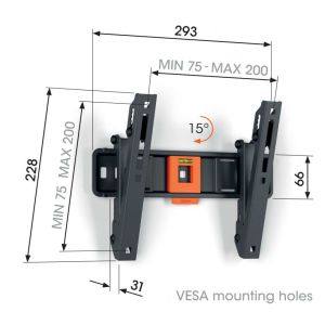 Vogel's TVM 1213, TV držiak s náklonom pre obrazovky 19-43", 25 kg TVM 1213