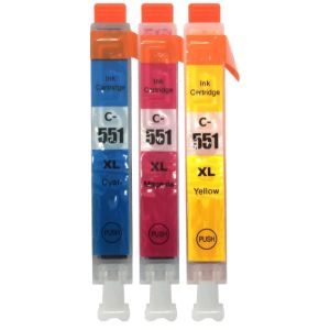 Cartridge Canon CLI-551 XL, CMY, trojbalení, multipack, alternativní