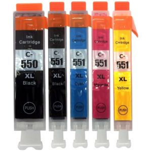 Cartridge Canon CLI-551 XL CMYK, PGI-550 XL, pětibalení, multipack, alternativní