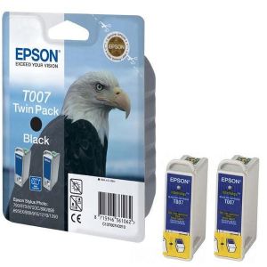 Cartridge Epson T007, dvojbalení, černá (black), originál