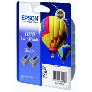 Cartridge Epson T019, dvojbalení, černá (black), originál